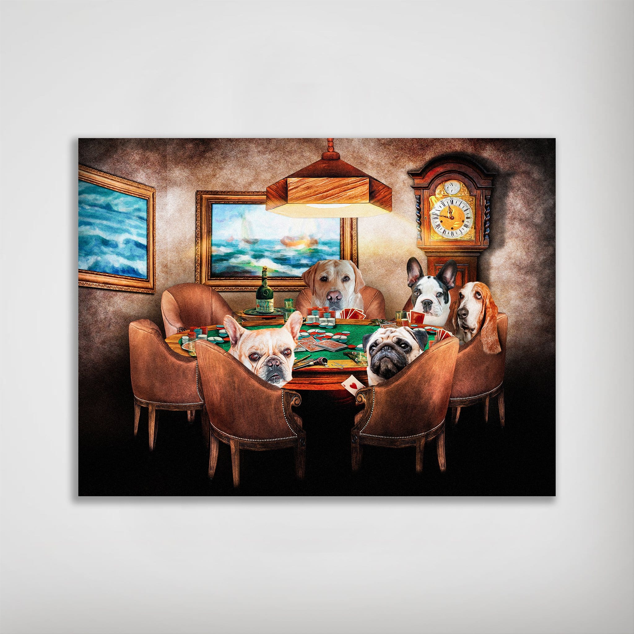&#39;The Poker Players&#39; Personalized 5 Pet Poster