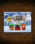 'South Bark' Personalized 3 Pet Poster