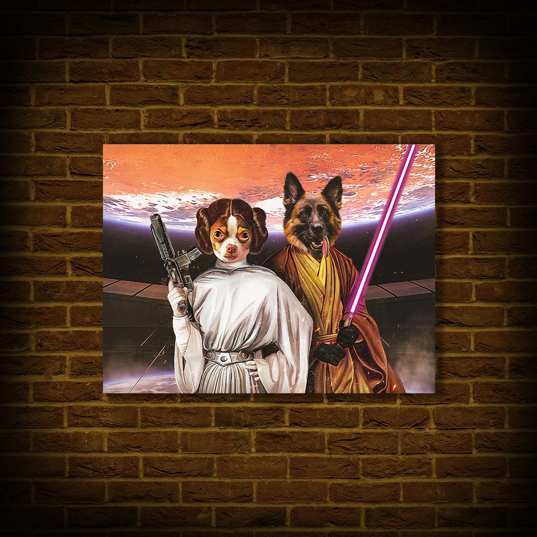 Princess Leidown popular & Jedi-Doggo Personalized 2 Pet Canvas