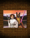 'Princess Leidown & Jedi-Doggo' Personalized 2 Pet Poster