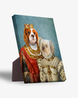 'Queen and Princess' Personalized 2 Pet Standing Canvas