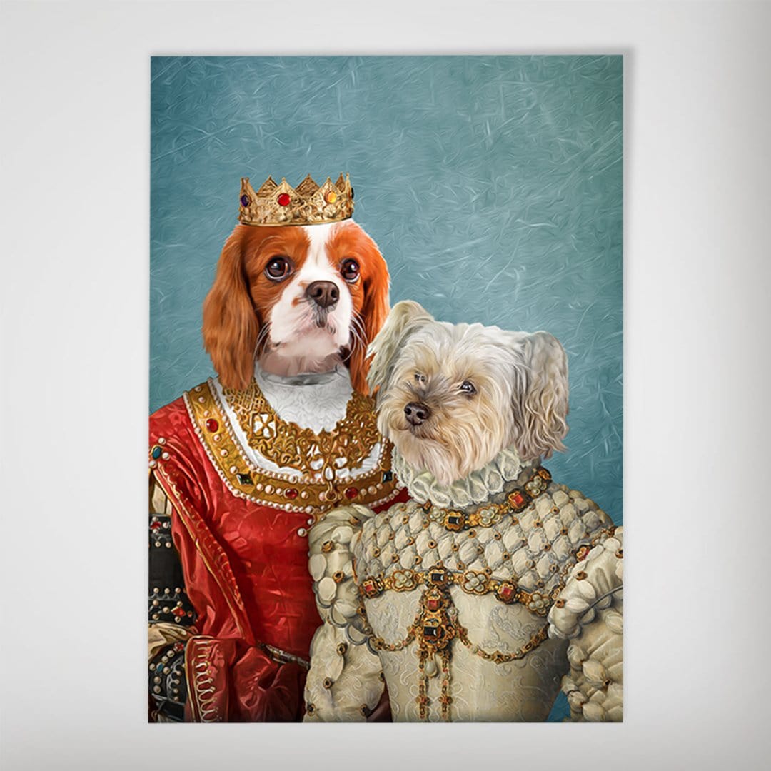 Queen and Princess: Personalized 2 Dog Poster – doggovinci