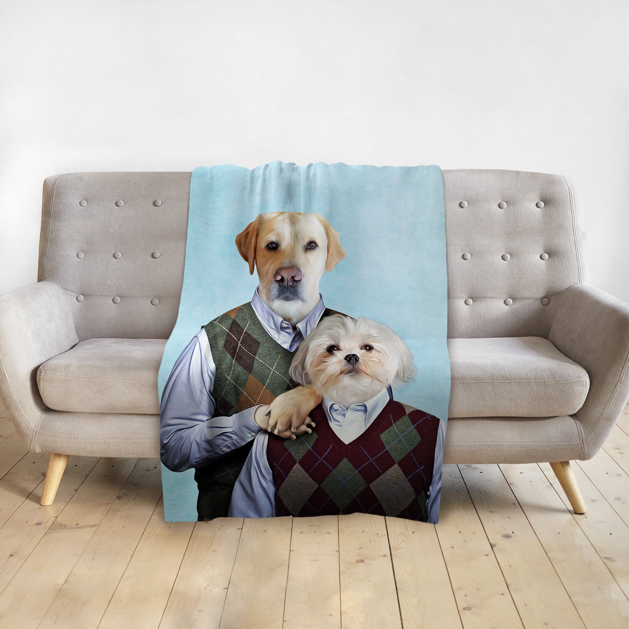 &#39;Step Doggos&#39; Personalized 2 Pet Blanket