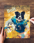 Personalized San Diego Doggos puzzle featuring a Border Collie in a football uniform.