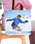 'The Skier' Personalized Tote Bag