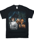 Black Gildan t-shirt with a "Star Woofers 3" personalized pet design featuring three pets dressed as Star Wars characters.