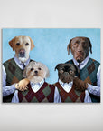 Personalized "Step Doggos" poster featuring four pets as students in argyle sweater vests.