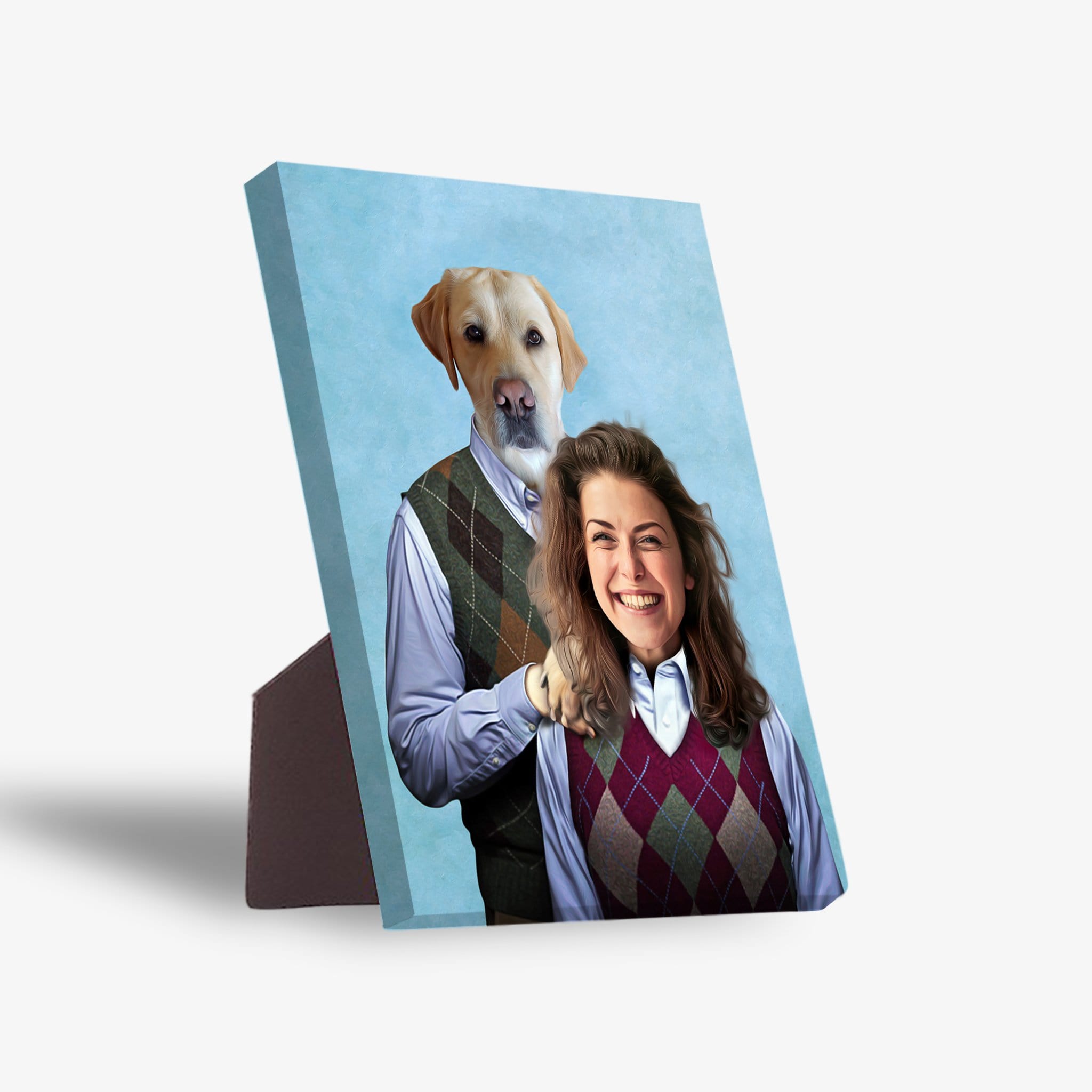 &#39;Step Doggo &amp; Human (Female)&#39; Personalized Standing Canvas
