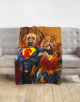 'Superdog & Wonder Doggette' Personalized 2 Pet Blanket