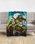 'Teenage Mutant Ninja Doggos' Personalized 3 Pet Blanket