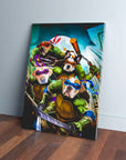 'Teenage Mutant Ninja Doggos' Personalized 4 Pet Canvas