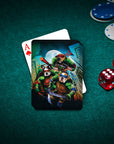 Custom Teenage Mutant Ninja Doggos playing cards featuring three personalized pet portraits.