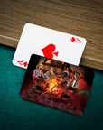 Personalized playing cards featuring four dogs in a custom 'Campers' portrait design.