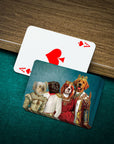 Personalized 'Royal Family' playing cards with four pets in renaissance portraits.