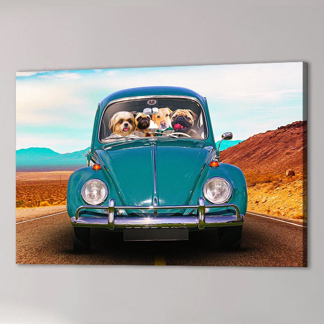 &#39;The Beetle&#39; Personalized 4 Pet Canvas