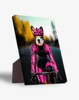 'The Female Cyclist' Personalized Pet Standing Canvas