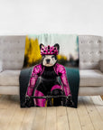 'The Female Cyclist' Personalized Pet Blanket