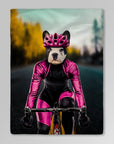 'The Female Cyclist' Personalized Pet Blanket