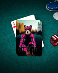 'The Female Cyclist' Personalized Pet Playing Cards