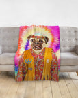 'The Hippie (Female)' Personalized Pet Blanket
