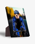 'The Male Cyclist' Personalized Pet Standing Canvas