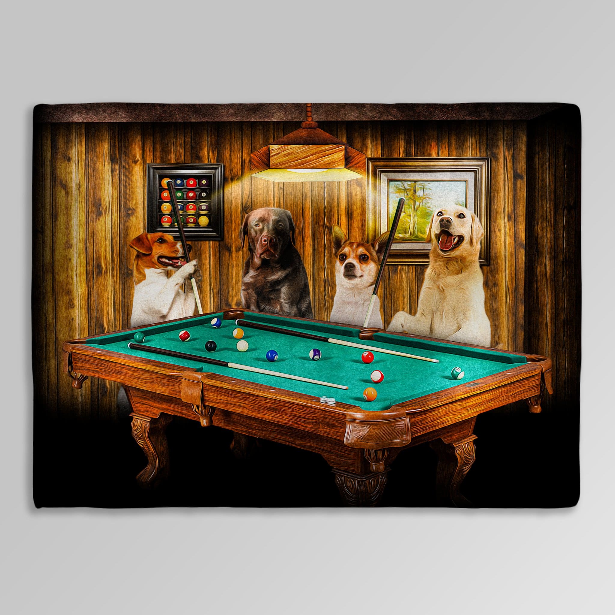 &#39;The Pool Players&#39; Personalized 4 Pet Blanket