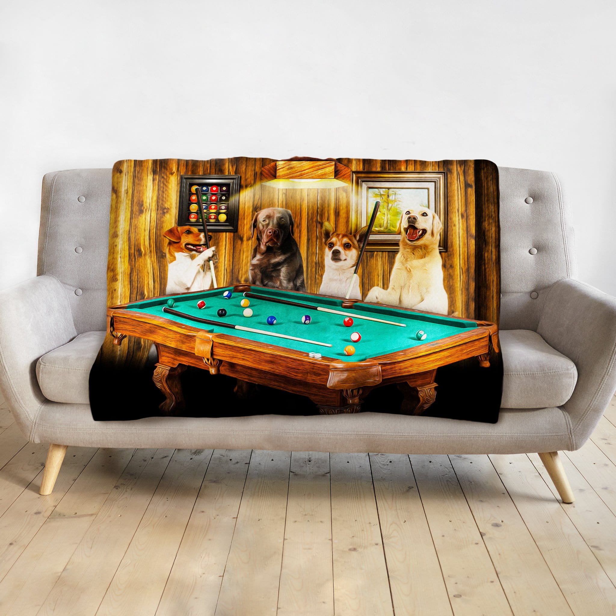 &#39;The Pool Players&#39; Personalized 4 Pet Blanket