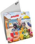 'The Beach Dogs' Personalized 3 Pet Playing Cards