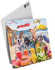 'The Beach Dogs' Personalized 4 Pet Playing Cards