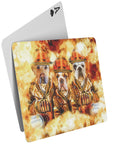 'The Firefighters' Personalized 3 Pet Playing Cards