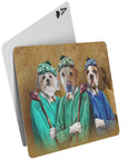 'The Golfers' Personalized 3 Pet Playing Cards
