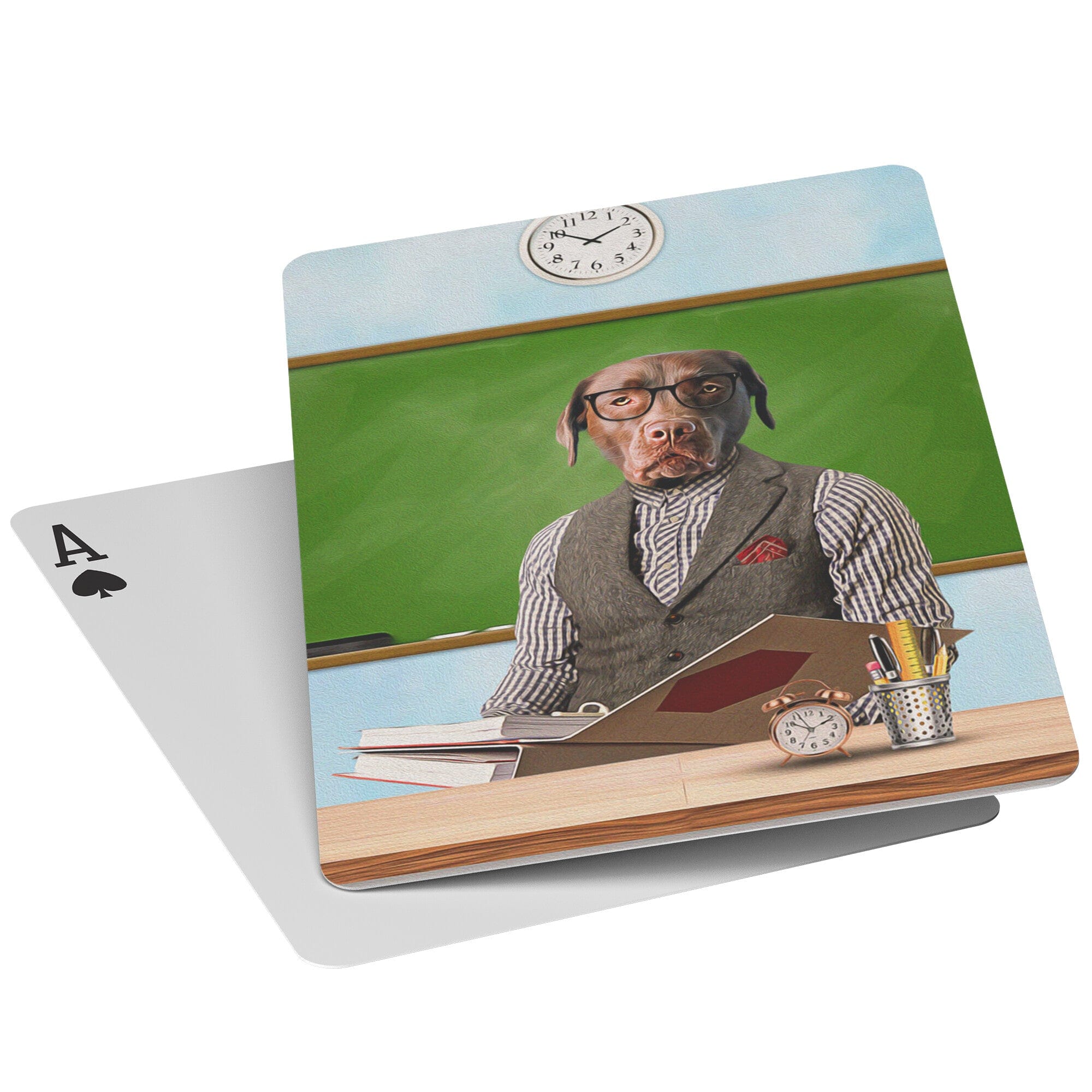 'The Teacher' Personalized Pet Playing Cards doggovinci