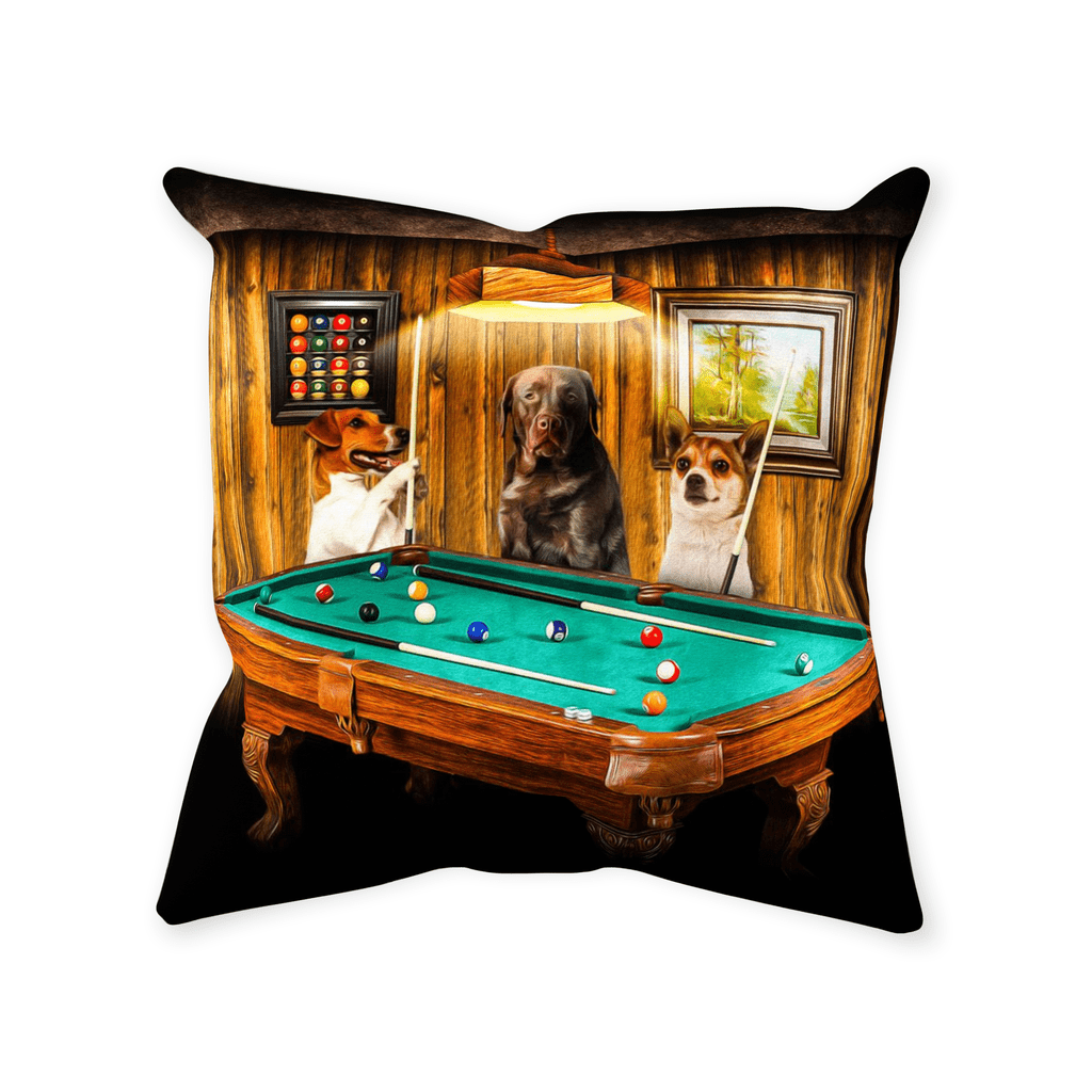 &#39;The Pool Players&#39; Personalized 3 Pet Throw Pillow