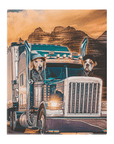 'The Truckers' Personalized 2 Pet Standing Canvas