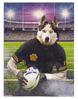 'The Rubgy Player' Personalized Pet Blanket