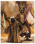 'Yodogg & Jedi-Doggo' Personalized 2 Pet Poster