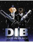 'Dogs in Black' Personalized 2 Pet Poster