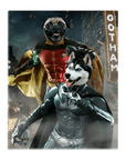 'Bat Dog & Robpaw' Personalized 2 Pet Standing Canvas