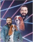 '1980s Lazer Portrait Pet(Female)/Human(Male)' Personalized Puzzle