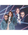 '1980s Lazer Portrait 1 Pet/Humans' Personalized Blanket