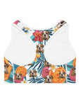 Custom Sports Bra (Floral White: 1-4 Pets)