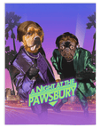 'A Night at the Pawsbury' Personalized 2 Pet Blanket