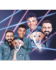 '1980s Lazer Portrait 1 Pet/Humans(Males)' Personalized Poster