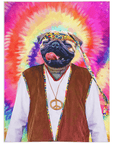 'The Hippie (Male)' Personalized Pet Blanket