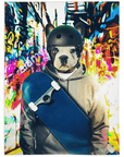 'The Skateboarder' Personalized Pet Blanket