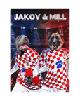 'Croatia Doggos' Personalized 2 Pet Standing Canvas