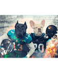 'Jacksonville Doggos' Personalized 2 Pet Standing Canvas