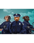 'The Police Officers' Personalized 3 Pet Standing Canvas
