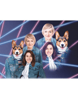 '1980s Lazer Portrait 1 Pet/Humans(Females)' Personalized Standing Canvas