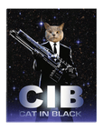 'Cat in Black' Personalized Pet Standing Canvas
